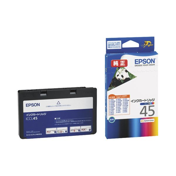 直送・代引不可（まとめ） エプソン EPSON インクカートリッジ カラー（4色一体型） ICCL45 1個 【×3セット】別商品の同時注文不可