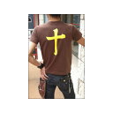 直送・代引不可戦国武将Tシャツ 【島津義弘 十文字】 XSサイズ 半袖 綿100% 茶 〔Uネック おもしろ〕別商品の同時注文不可