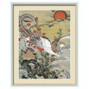 直送・代引不可 伊藤若冲 額装品 白 〔 F4号 旭日鳳凰図 〕 若冲 鳳凰 旭日 動植綵絵額 群鶏 白鳳 鶏 別商品の同時注文不可