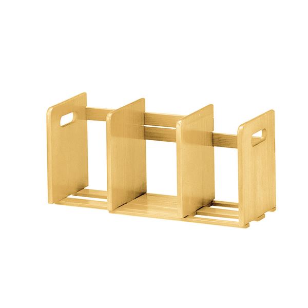 直送・代引不可スライド式 ブックスタンド/ブックエンド 【ナチュラル】 幅335〜620mm 木製 〔リビング ダイニング ベッドルーム 書斎〕 完成品【代引不...