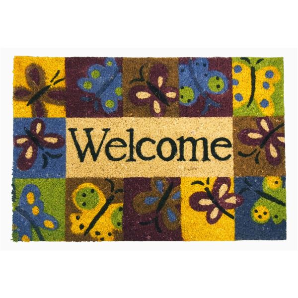 直送・代引不可 屋外用 玄関マット ドアマット 約45×65cm 長方形 ラバー コイヤー ココナッツ繊維 ココマット 玄関 エントランス【代引不可】 別商品の同時注文不可