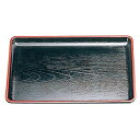 直送・代引不可尺5 耐熱ケヤキ会席盆/トレー 【黒天朱SL】 455mm×320mm×20mm 日本製 食洗機対応 〔和食 レストラン 居酒屋 店舗 お店〕【代...