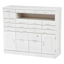 直送・代引不可 桐製 FAX台/電話台 【多引き出し ウォッシュホワイト 幅93×奥行32×高さ78cm】 木製 〔リビング ダイニング 廊下 玄関〕【代引不可...