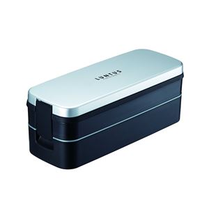 直送・代引不可 【40個セット】 お弁当箱/ランチボックス 【2段 シルバー】 820ml 箸 バッグ付き 電子レンジ 食器洗浄機対応 『アスベル』 別商品の同...