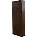 直送・代引不可 収納キャビネット 収納棚 2段 ダークブラウン 約幅48.5cm 扉付き 可動式棚板付き プリント紙化粧繊維板 リビング 組立品 別商品の同時注文不可