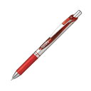 直送・代引不可 (まとめ) ぺんてる ゲルインクボールペン ノック式エナージェル 0.5mm 赤 (軸色 シルバー) BLN75Z-B 1本 【×50セット】 ...