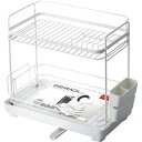 直送・代引不可 〔8個セット〕 水切りラック 水切りかご 幅22.3cm 2段 スリム ホワイト 抗菌 カトラリースタンド 防サビ アスベル ポゼ Wコート 別...