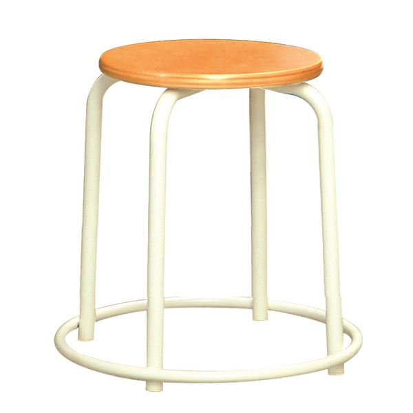 直送・代引不可 スタッキング スツール 【外リング付き 同色5脚セット ナチュラル×ミルキーホワイト】 RW-4W 幅41.5cm 日本製 【代引不可】 別商品の同時注文不可