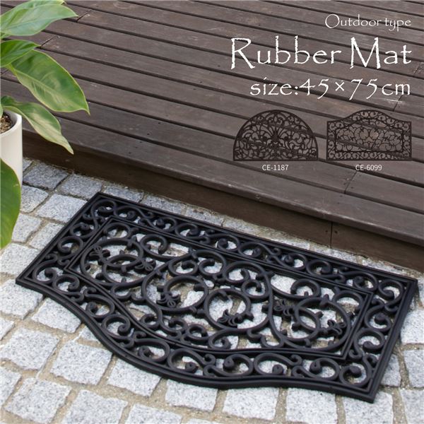 直送・代引不可 屋外用 玄関マット ドアマット 約45×75cm ラバー インド製 泥落としマット 玄関 エントランス 入口【代引不可】 別商品の同時注文不可