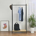直送・代引不可 ハンガーラック 衣類収納 幅91cm A型 ブラック 棚付き ワイドタイプ スチール 木製 アジャスター付き リビング ベッドルーム 別商品の同時注文不可(3)
