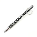 直送・代引不可 日本製 ハンドメイド ボールペン/文房具 【銀箔変り玉 黒銀】 クロスタイプ 芯:0.7mm 美濃和紙 友禅紙 文具 オフィス用品 別商品の同時注文不可