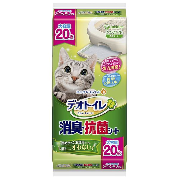 ご注文の前にご確認ください。この商品は※金額にかかわらず送料無料。※代金引換での注文不可。※別商品と同時注文不可。※日時指定、運送会社の指定不可。※お客様都合でのキャンセル不可。■商品内容【ご注意事項】・この商品は下記内容×6セットでお届けします。抗菌剤がニオイを強力に抑えます。■商品スペック【材質】ポリオレフィン不織布、綿状パルプ、吸水紙、高分子吸収材、ポリエチレンフィルム、抗菌剤、ホットメルト接着剤、香料入り消臭マイクロカプセル【原産国】日本【一般分類】3：用品【キャンセル・返品について】・商品注文後のキャンセル、返品はお断りさせて頂いております。予めご了承下さい。【特記事項】・商品パッケージは予告なく変更される場合があり、登録画像と異なることがございます。■送料・配送についての注意事項●本商品の出荷目安は【1 - 5営業日　※土日・祝除く】となります。●お取り寄せ商品のため、稀にご注文入れ違い等により欠品・遅延となる場合がございます。●本商品は仕入元より配送となるため、沖縄・離島への配送はできません。類似商品はこちら直送・代引不可1週間消臭・抗菌デオトイレ 消臭14,366円直送・代引不可別商品の同時注文不可7,810円直送・代引不可 ユニ・チャーム デオトイレ 消5,104円直送・代引不可ユニ・チャーム デオトイレ 消臭3,608円直送・代引不可(まとめ）ユニ・チャーム デオト24,570円直送・代引不可別商品の同時注文不可7,810円直送・代引不可 ユニ・チャーム デオトイレ 複5,104円直送・代引不可別商品の同時注文不可7,810円直送・代引不可別商品の同時注文不可14,289円直送・代引不可 ユニ・チャーム デオトイレ ふ5,104円直送・代引不可ユニ・チャーム デオトイレ ふん3,608円直送・代引不可ユニ・チャーム デオトイレ 複数3,608円