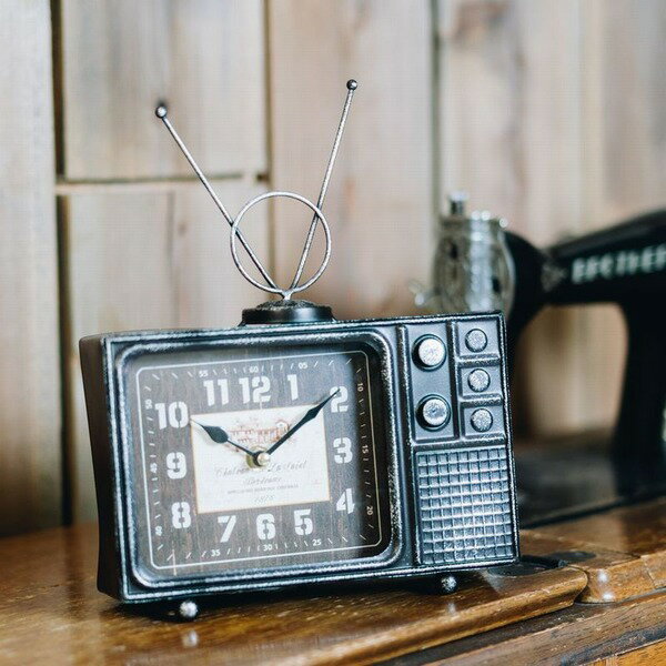 直送・代引不可 ヴィンテージモチーフクロック television(テレビジョン) ブラック 別商品の同時注文不可