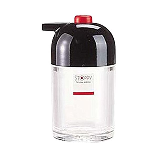 直送・代引不可 〔48個セット〕 ソース差し 約直径57mm 容量約150ml 小 ブラック ワンプッシュ切り替えボタン付き STOPPY ストッピー ソース入...