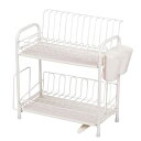直送・代引不可 〔8個セット〕 水切りかご 水切りラック 幅39.5cm×奥行21cm スリムタイプ 2段 排水ノズル付きトレー アレスタ キッチン 台所 別商...