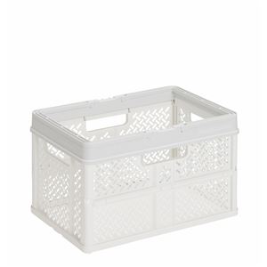 直送・代引不可 収納ボックス 収納ケース 約幅46cm L スモーキーホワイト 10個セット コンパクト 折りたたみ バスケット スタッキング PROfix 別商品の同時注文不可