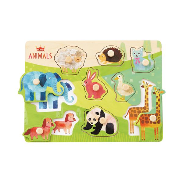 直送・代引不可 （まとめ）エド・インター 木のパズル なかよしどうぶつ【×3セット】 別商品の同時注文..