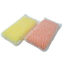 直送・代引不可 (まとめ) ネットスポンジ/キッチンスポンジ 【オレンジ・イエロー 2個入り】 抗菌 キッチン用品 『泡キュット』 【44個セット】 別商品の同...