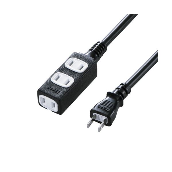 直送・代引不可 サンワサプライ スリム電源延長コード TAP-EX34-10BKN ブラック 別商品の同時注文不可