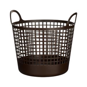 直送・代引不可 ランドリーバスケット 洗濯かご 約幅41cm 丸型 ブラウン 25個セット スカンジナビアスタイル ラウンドバスケット 脱衣所 洗面所 別商品の同時注文不可