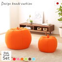 直送・代引不可 ビーズクッション ソファ オレンジ スモール ビッグ セット 日本製 リラックス りんご アップル 軽量 取っ手付き クッション 一人掛け スム...