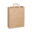 直送・代引不可 (まとめ)TANOSEE 紙手提袋 平紐 大ヨコ320×タテ400×マチ幅115mm 茶無地 1パック(50枚)【×10セット】 別商品の同時注...