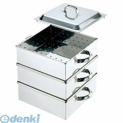 465200 直送 代引不可・他メーカー同梱不可 EBM 18−8 業務用角蒸器 50cm 2段 4548170005334