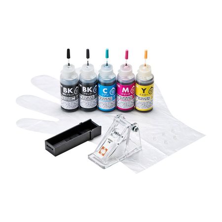 (LINEクーポン有)サンワサプライ INK-C380S30S5 詰め替えインク BCI-380／XKI-N10PGBK・381／N11BK・C・M・Y用INKC380S30S5 プリンター エコ