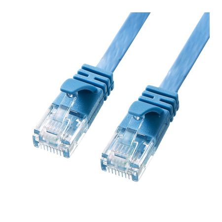 (LINEクーポン有)サンワサプライ KB-FL6A-03BL カテゴリ6AフラットLANケーブル 3m ブルー KBFL6A03BL S..