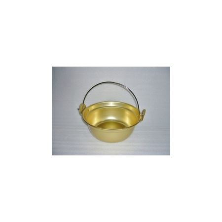 直送 代引不可・他メーカー同梱不可 前川金属 4977906371335 一本ツル段付鍋 アルマイト ツル付段付鍋 前川金属工業所 MAEKAWA アルミ段付ナベ一本ツル 金色のツル付鍋【キャンセル不可】