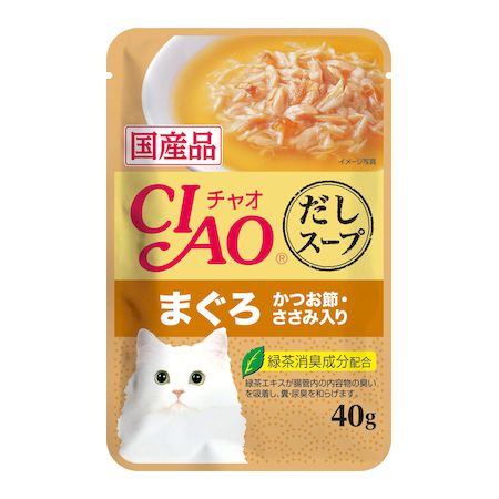 いなばペットフード IC-216 CIAO だしスープ まぐろ かつお節・ささみ入り 40g IC216 チャオ キャット パウチ
