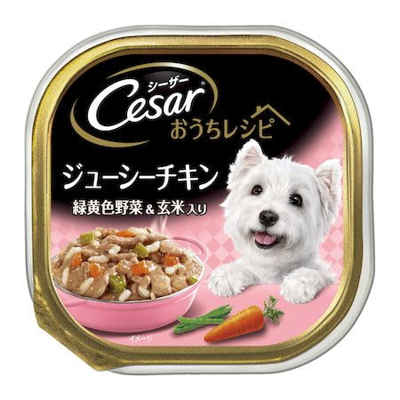 マースジャパンリミテッド CEH4 シーザー おうちレシピ ジューシーチキン 緑黄色野菜＆玄米入り 100g ウェット ドッグフード Mars 100gCesar Japan