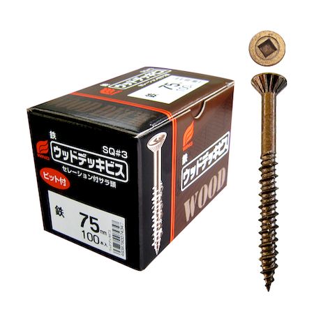 ウイング 4938780074347 7434 鉄・ウッドデッキビス 5．5×75mm 100入