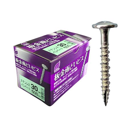 ウイング 4938780097711 9771 板金雨どいビス 箱入 ステンレスブラック 3.7×30mm 500入