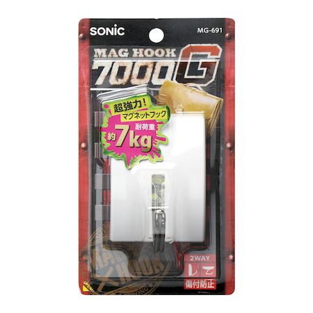 【商品説明】●ビジネスバックに最適。スチール机に強力に付く。7kgタイプ。●スイングフックで天井吊りもできる。●商品：56×77×50mm●パッケージ：160×90×53mm●本体＝ABS●フック＝スチール類似商品はこちらソニック MG-691-D マグフック7kg2,392円ソニック MG-680-W マグフック7kg 643円ソニック MG-514-W マグフック 白 2,189円ソニック MG-7463-W マグフック 12,189円ソニック MG-971 らくらくとってマグフ6,141円ソニック MG-7483-W 超強力マグフッ2,189円ソニック MG-7481-W 超強力マグフッ1,821円ソニック MG-752-W 超強力マグネットフ462円ソニック MG-949 ラクラクとってマグフ4,302円ソニック MG-375-W マグフック 2kg209円ソニック MG-496-W ネームマグフック 289円ソニック MG-768-W 超強力マグネットフ873円