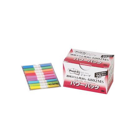 Label Paper - 3M スリーエム 6802MS ポストイットジョーブパワーP透明見出し Post-itジョーブパワーパック ジャパン 透明スリム見出し パワーパック透明スリム見出し