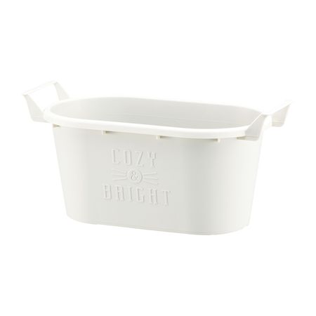 (LINEクーポン有)大和プラスチック 4903266729219 グロウコンテナオーバル 25型ホワイト