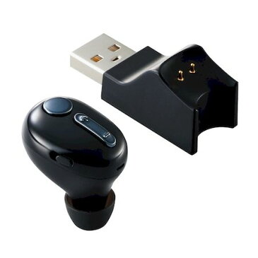 エレコム ELECOM LBT-HSC31PCBK ワイヤレスイヤホン Bluetoothイヤホン ヘッドセット 片耳 小型 通話 マイク 付き USB充電台 ブラック LBTHSC31PCBK