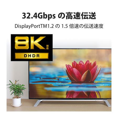 (LINE�����ݥ�ͭ)���쥳�� ELECOM CAC-DP1410BK2 DisplayPort �����֥� 1m 8K ����ž�� Ver1��4ǧ�� �ޥ�����ȥ꡼�ൡǽ�֥�å� CACDP1410BK2
