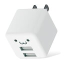 エレコム ELECOM MPA-ACU11WF スマホ充電器 AC充電器 USBポート×2 2.4A出力 コンパクト キューブ型 ホワイトフェイス ケーブルクリップ MPAACU11WF(2)