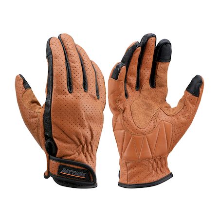 (LINEクーポン有)デイトナ DAYTONA 18906 バイク用 グローブ XLサイズ ブラウン カウレザー パンチングメッシュ タッチパネル対応 春夏秋 本革 HBG−129
