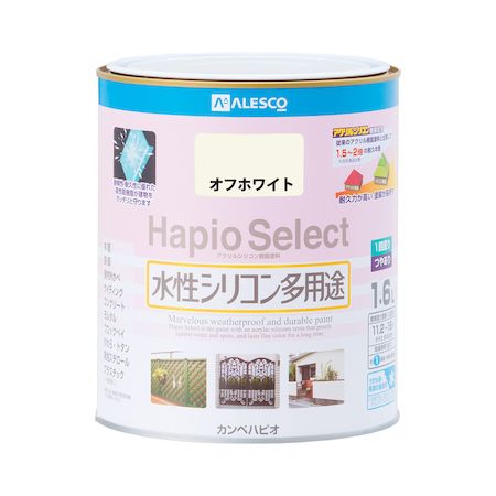 カンペハピオ 00017650191016 ハピオセレクト オフホワイト 1．6L Hapio Kanpe つやあり ホビー用【キャンセル不可】
