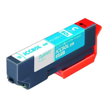 【あす楽対応】「直送」エレコム PLE-E80L-C プレジール EPSON ICC80L対応 シアン PLEE80LC 互換インクカートリッジ 互換プリンターインク plaisir エプソン