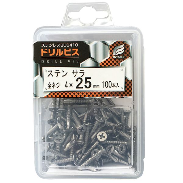 株式会社ウイング0794-82-1300株式会社ウイング0794-82-1300【商品説明】●頭径(mm)：8●ネジ長(mm)：全ネジ●働き長W2(mm)9.2●最大板厚(mm)：3.2●表面処理：パシペート 4306 鉄下地用ドリルビス　ステンサラ　全ネジ　プラケース入 サイズ：4×19mm ビス類似商品はこちらウイング 4938780043336 43331,175円ウイング 4938780043374 43371,175円ウイング 4938780043022 43021,175円ウイング 4938780043121 43121,175円ウイング 4938780043114 43111,175円ウイング 4938780043046 43041,175円ウイング 4938780043091 43091,175円ウイング 4938780043107 43101,175円ウイング 4938780043084 43081,175円ウイング 4938780043053 43051,175円ウイング 4938780043077 43071,175円ウイング 4938780042384 42381,175円
