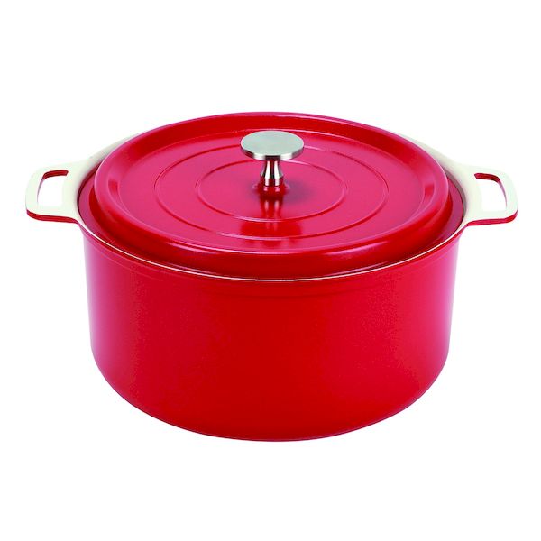 パール金属 HB-5726 無水調理ができるセラミック加工IH対応両手鍋22cm レッド HB5726【キャンセル不可】のサムネイル