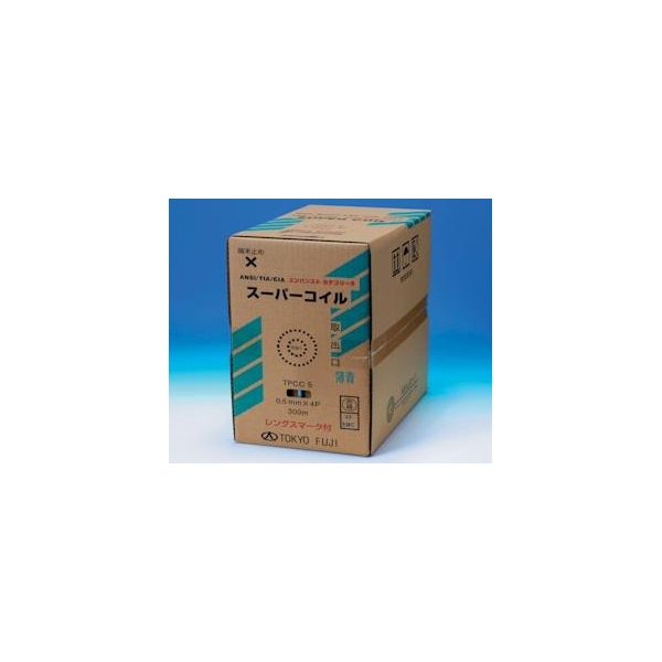 (LINEクーポン有)冨士電線 TPCC5 0.5X4P(LB) UTPケ−ブル CAT5E 単線 フジ 300m巻き TPCC50.5X4P(LB)