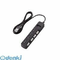 4 Holes - エレコム ELECOM T-K6A-2425BK ほこり防止シャッター付 雷ガードタップ TK6A2425BK ブラック 個別スイッチ ほこりシャッター付 電源タップ