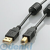 ELECOM エレコム U2C-BF20BK ノイズに強いフェライトコア付きUSB2．0ケーブル 2．0m U2CBF20BK ABタイプ 2m A-Bタイプ ブラック パソコン周辺機器