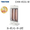 【あす楽対応】【楽天ランキング1位獲得】テクノス TEKNOS CHM-4531-W カーボンヒーター2灯 速暖 暖房 電気ストーブ 省エネ 暖かい 小型 おしゃれ オフィス 足元 コンパクト 遠赤外線 首振り【安心の1年間保証】 CHM4531W【