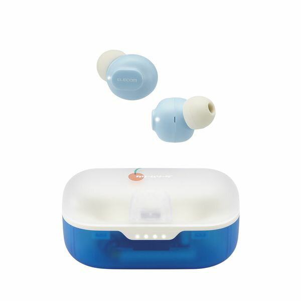 (LINEクーポン有)ELECOM エレコム LBT-TWS16CSBU ワイヤレスイヤホン Bluetooth 5．3 低遅延 タッチセンサー 超小型 AAC対応 密閉型 Type‐C充電 ラムネ LBTTWS16CSBU
